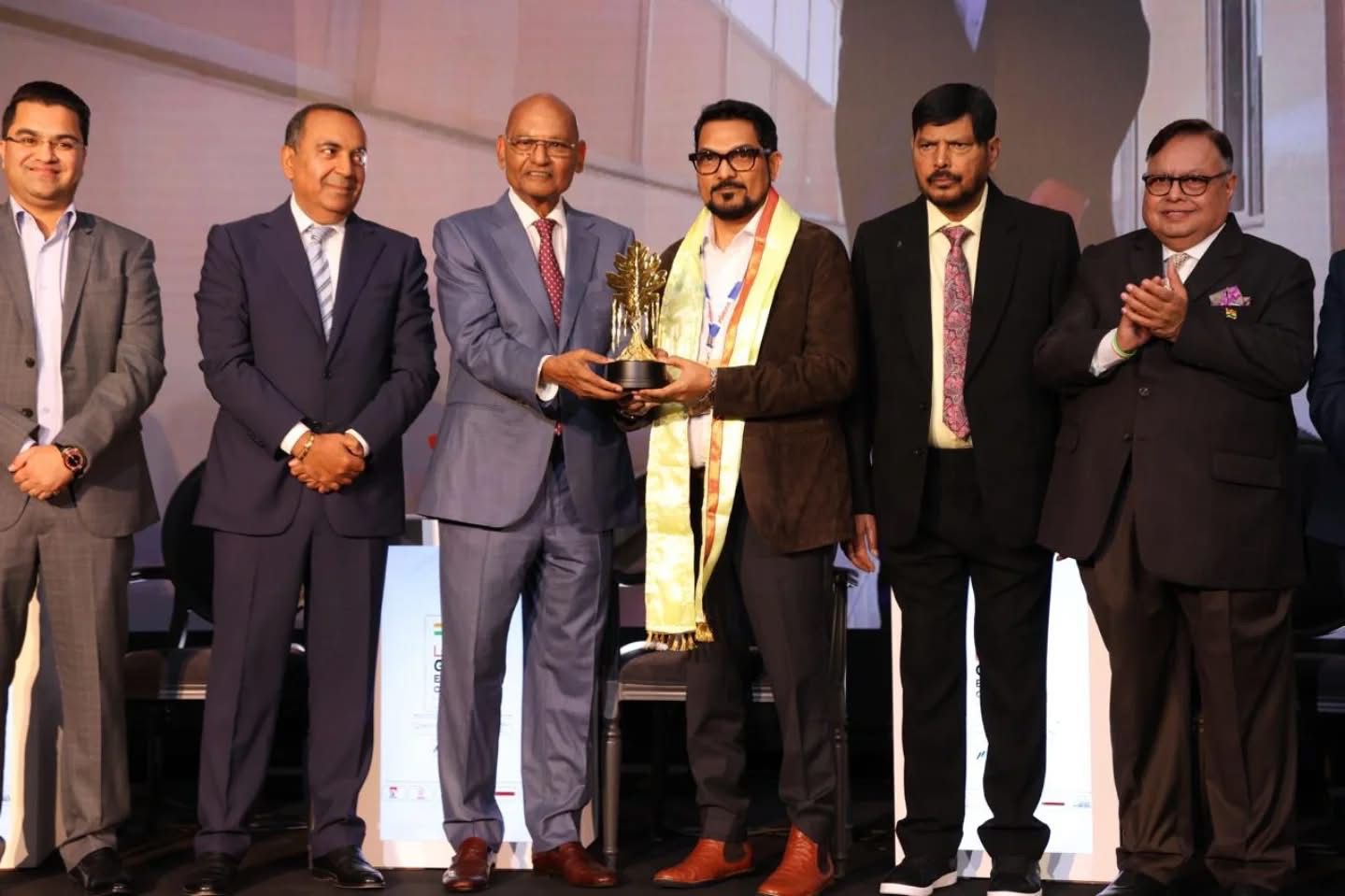 “Dr Ajeenkya D Y Patil Sir honoured with the prestigious Bharat Bhushan Award by Lokmat in London”